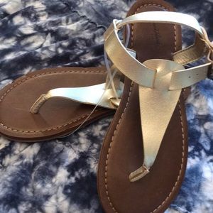 NEW Gold Thong Sandals